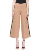 Pull-on Flared Crop Leg Pants W/ Tux
