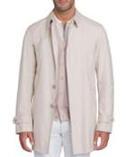 Button-front Silk Trench Coat