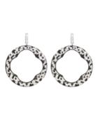 18k White Gold Black & White Diamond Hoop-drop Earrings