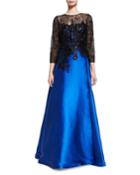 Satin Evening Gown W/ Beaded