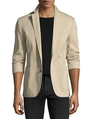 Garment-washed Two-button Blazer