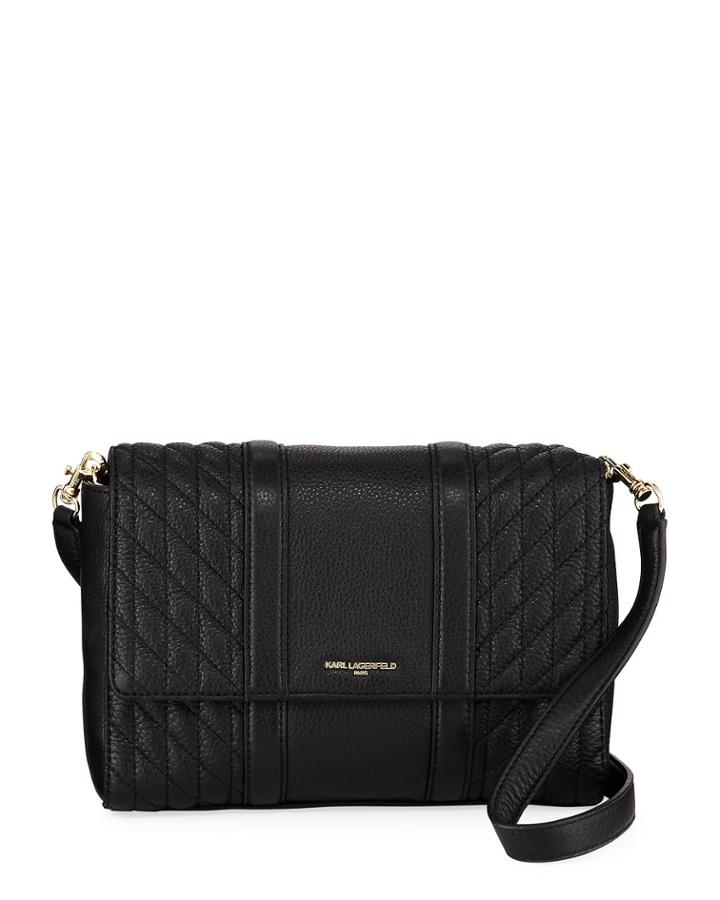 Pipa Pebble Leather Quilted Crossbody Bag