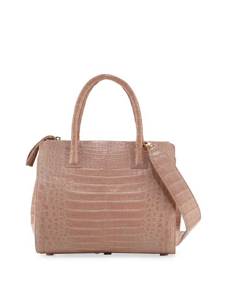 Crocodile Medium Double-zip Tote Bag
