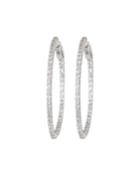 18k Interior-exterior Diamond Hoop Earrings,