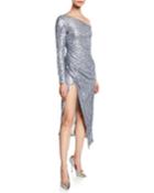 Mammounia Sequined One-shoulder High-slit Dress