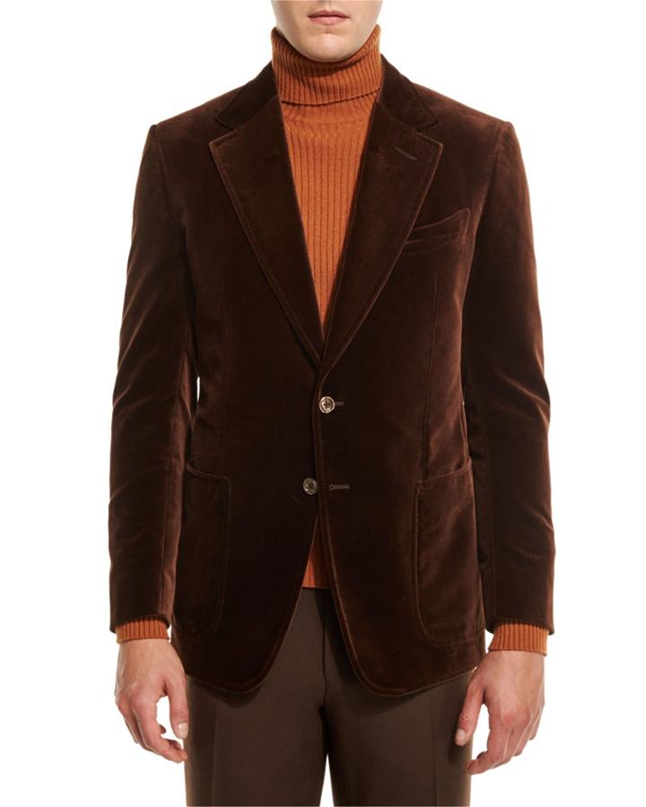 Shelton Base Velvet Sport Jacket, Brown