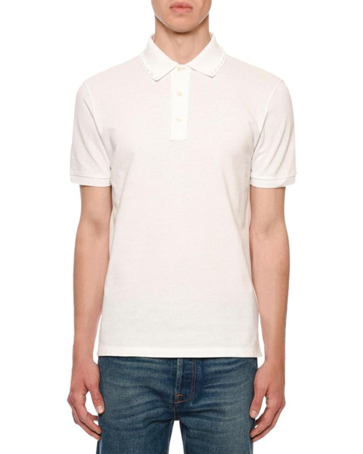 Men's Rockstud-trim Polo