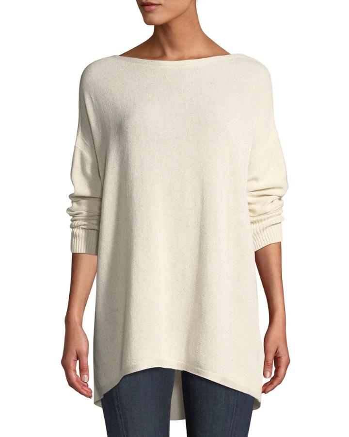 Drop-shoulder Novelty Sequin Pullover