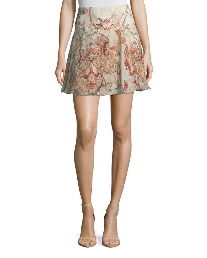 Faye Damask-print Silk