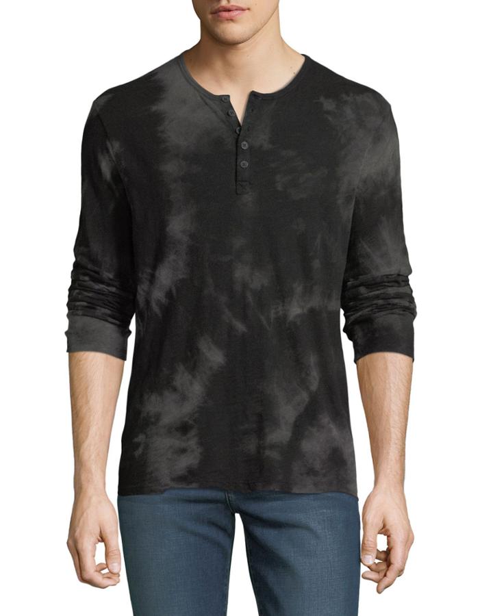 Distressed Tie-dye Henley