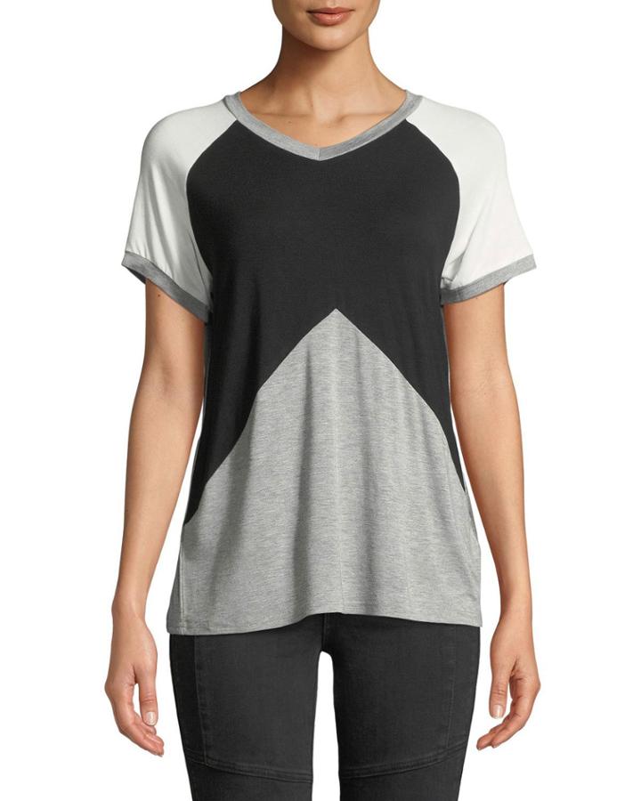 V-neck Colorblock Tee