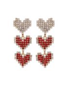 3-tier Heart Drop Earrings