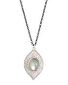 New World Wavy Marquise Diamond Triplet Pendant Necklace