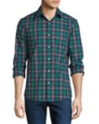 Men's Plaid Stretch Cotton Button-down