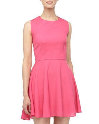 Naven Fit-and-flare Georgette Dress, Fuchsia