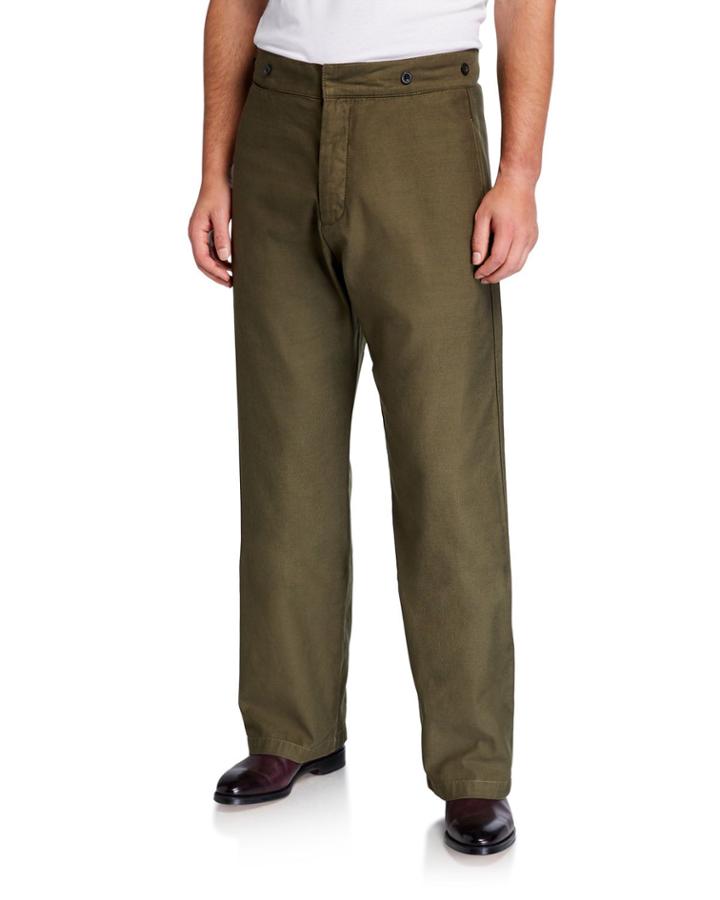 Men's Military Wide-leg Retro Chino Pants