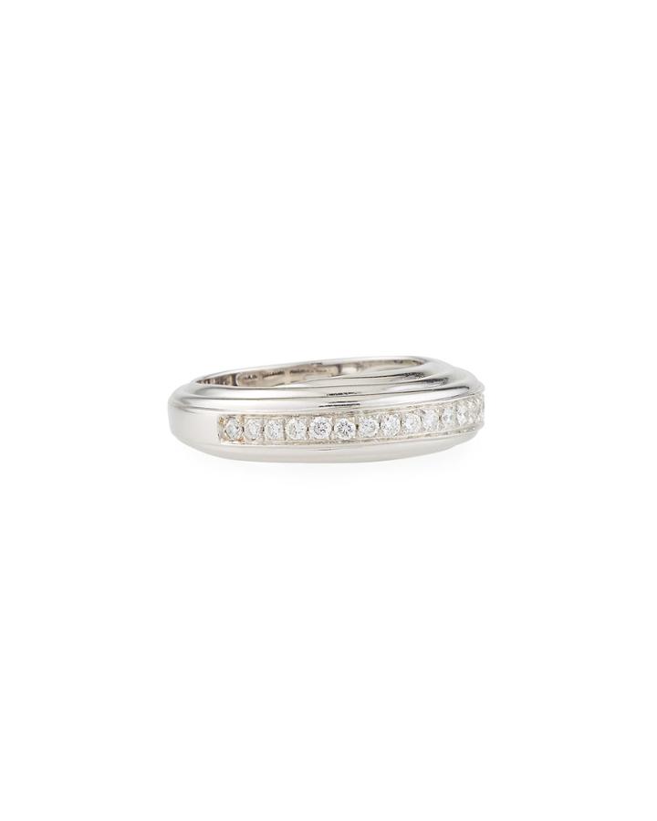 18k White Gold Diamond Row Ring,