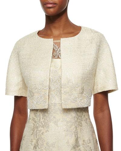 Short-sleeve Lace Tweed Jacket