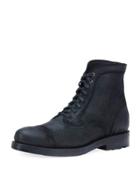 Brayden Bal Waxed Lace-up Boot, Black