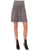 Glen-check Pleated A-line Knit