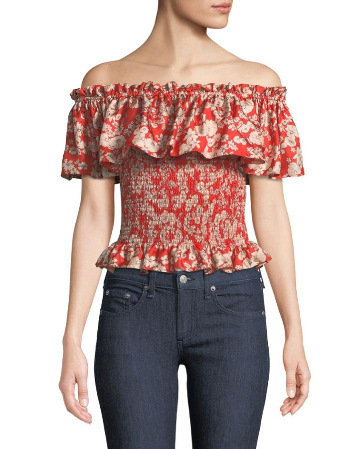 Off-the-shoulder Cherry-blossom