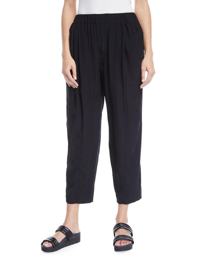 Pull-on Stretch Cropped Pants