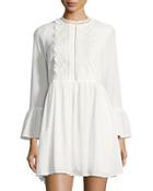 Lace-trim Bell-sleeve Dress