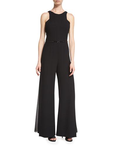 Sleeveless Wide-leg Jumpsuit, Black