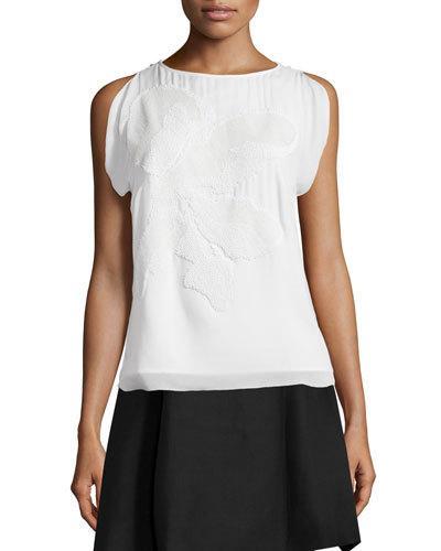 Sleeveless Top W/ Cowl Back