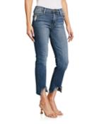 Le High Straight Chewed-hem Ankle Jeans