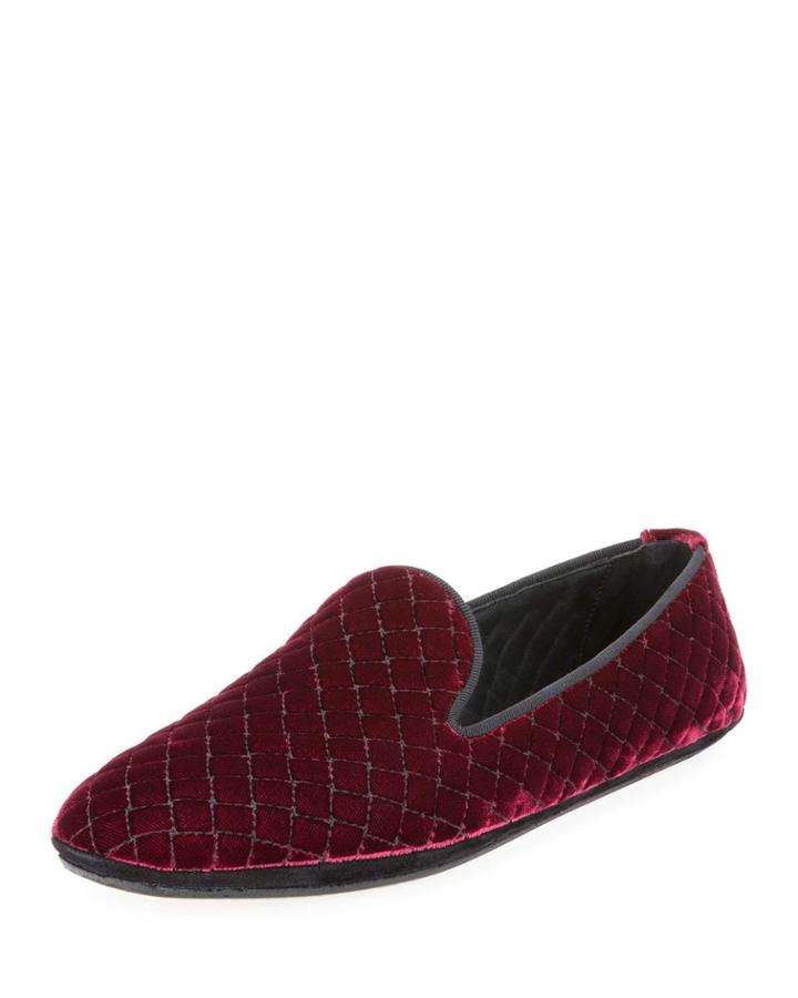 Intrecciato Quilted Velvet Smoking Slipper,