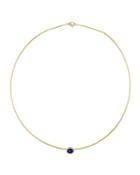 Jaipur 18k Single Stone Lapis Collar Necklace