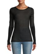 Cashmere-blend Sheer Pullover Tee