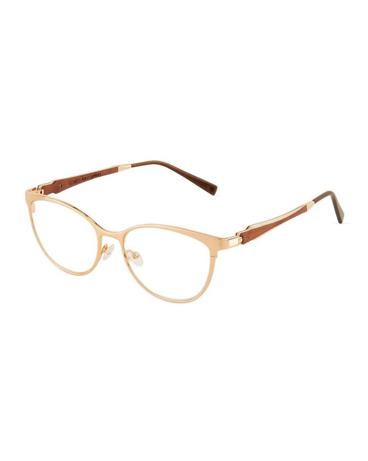 Marylin Square Metal/wood Optical Glasses