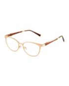 Marylin Square Metal/wood Optical Glasses