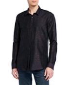 Men's Semi-fitted Long-sleeve Geo-print