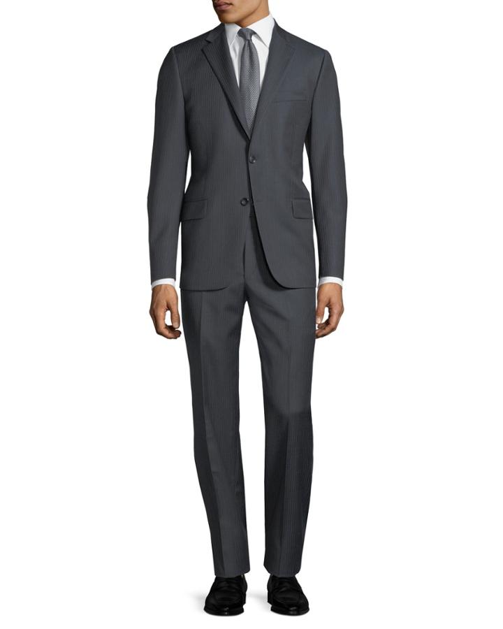 Striped Two-piece Wool Suit,