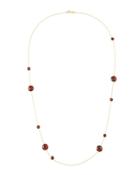 Gold Rock Candy Lollipop Station Necklace In Garnet,