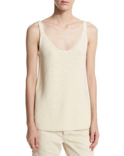 Textured Scoop-neck Tank