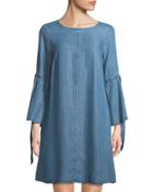 Chambray Bell-sleeve Dress
