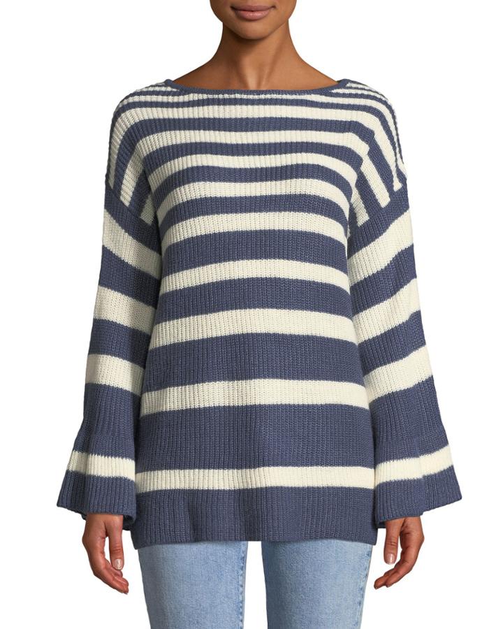 Soho Knit Striped Bell-sleeve