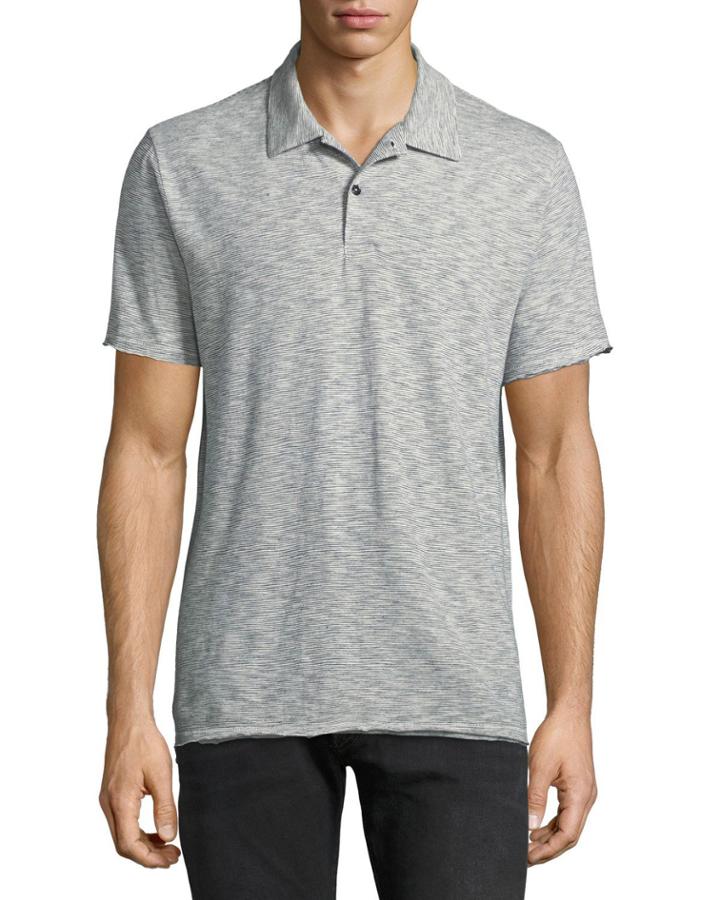 Men's Owen Striped Cotton-linen Polo