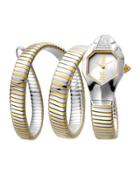 22mm Glam Chic Coil Bracelet Watch, Two-tone