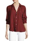 Eileen Button-front Long-sleeve Plaid