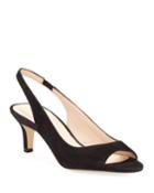 Belini Suede Peep-toe Pumps