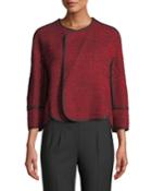 Open-front Wool-blend Tweed Jacket
