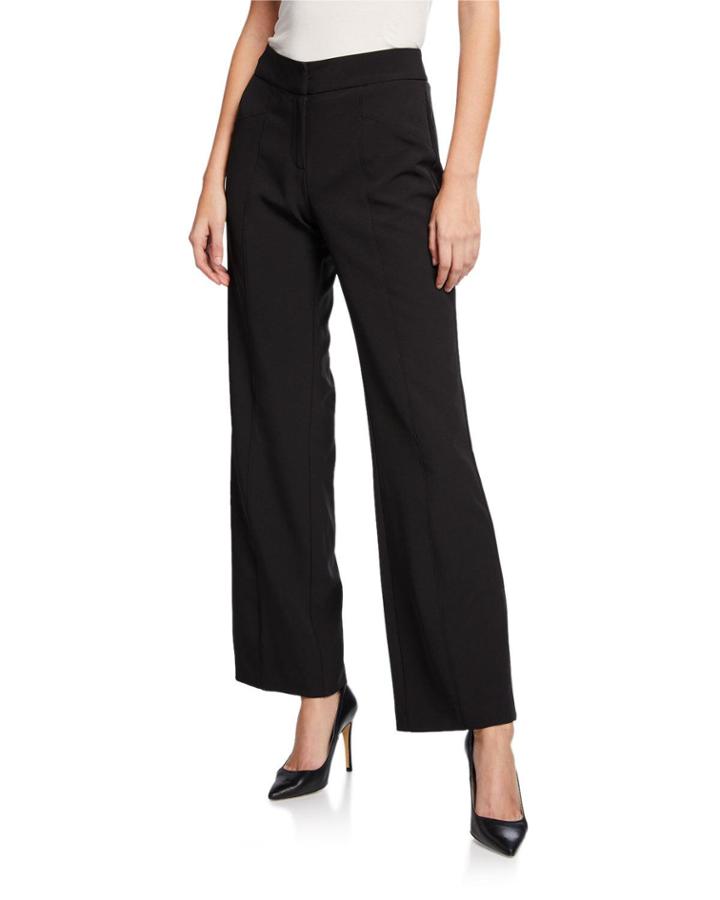 Seamed Flare-leg High-waist Pants
