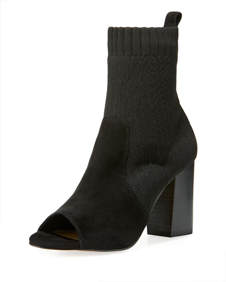 Nuru Open-toe Suede And Stretch-knit