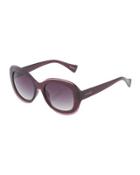 Oversized Oval Plastic Sunglasses, Wine