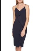 Ruffle-front Scuba-crepe Dress